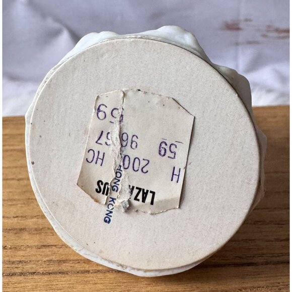 VTG Hong Kong Plastic Christmas Angel White and Gold Dress with Blue Ribbon - Picture 7 of 7